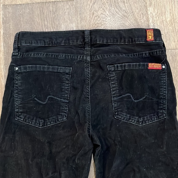 7 for All Mankind Size 29 black corduroy boot leg pants - Picture 3 of 4